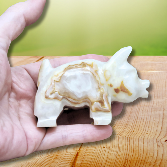 Cochon en Aragonite et Calcite (PRGFL627) - ENAE Minéraux