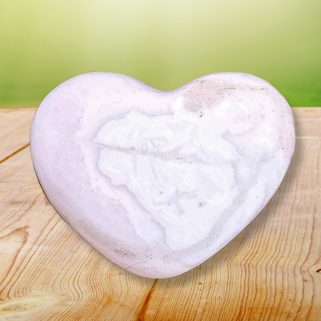 Cœur poli en Manganocalcite (PRGFL509)