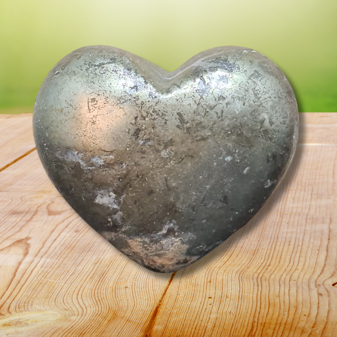 Cœur en Pyrite 94g (PRGFL661-2) - ENAE Minéraux