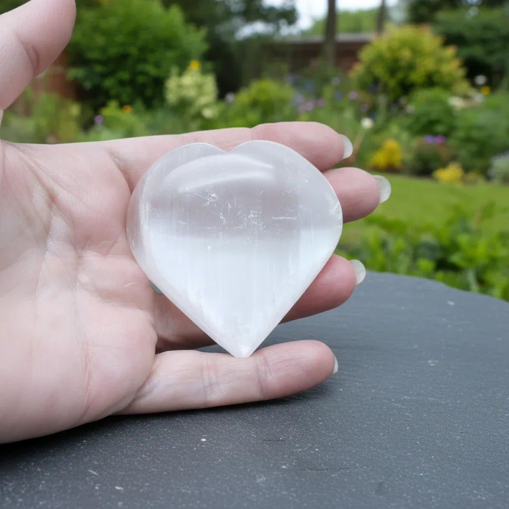 Cœur en Sélénite 87g (PRGFL509-3)