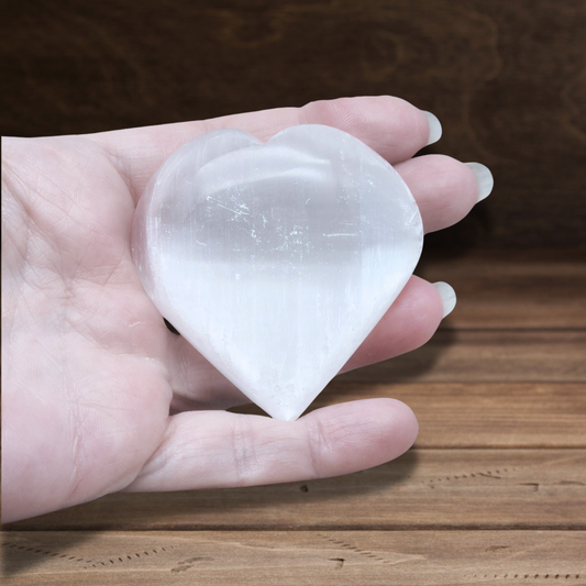 Cœur en Sélénite 87g (PRGFL509-3)