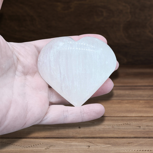 Cœur en Sélénite 111g (PRGFL509-5)