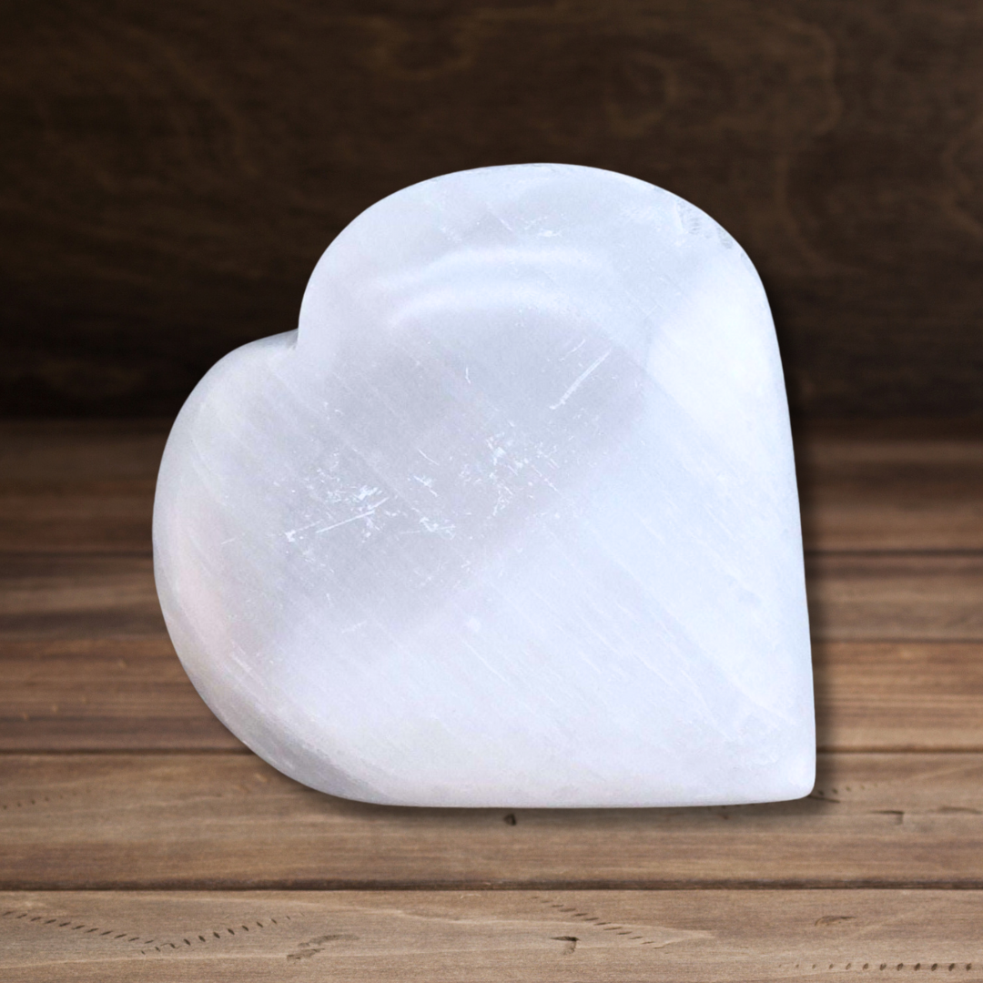 Cœur en Sélénite 87g (PRGFL509-3)