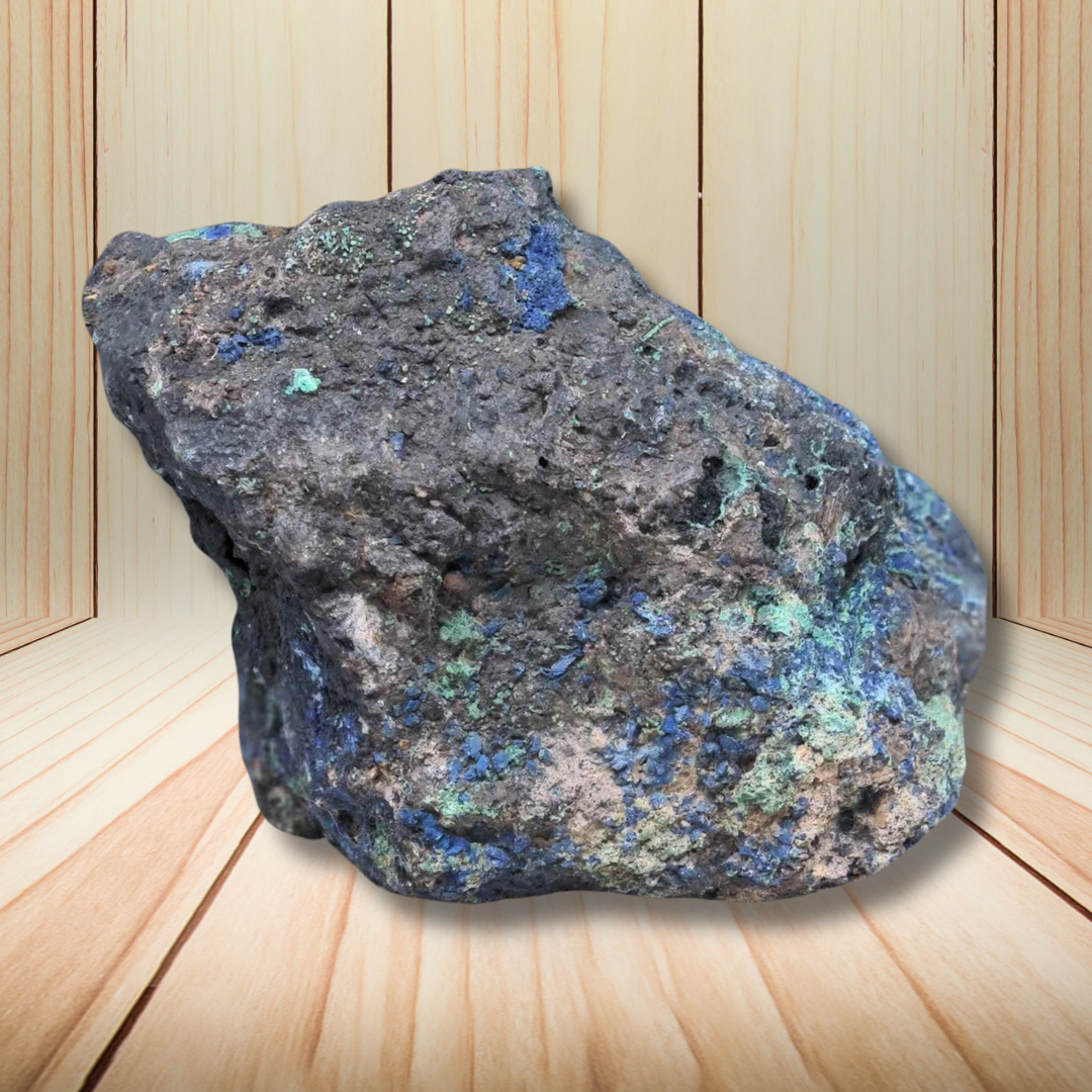 Cristaux d'Azurite et Malachite bruts 201g (MB409-1) - ENAE Minéraux