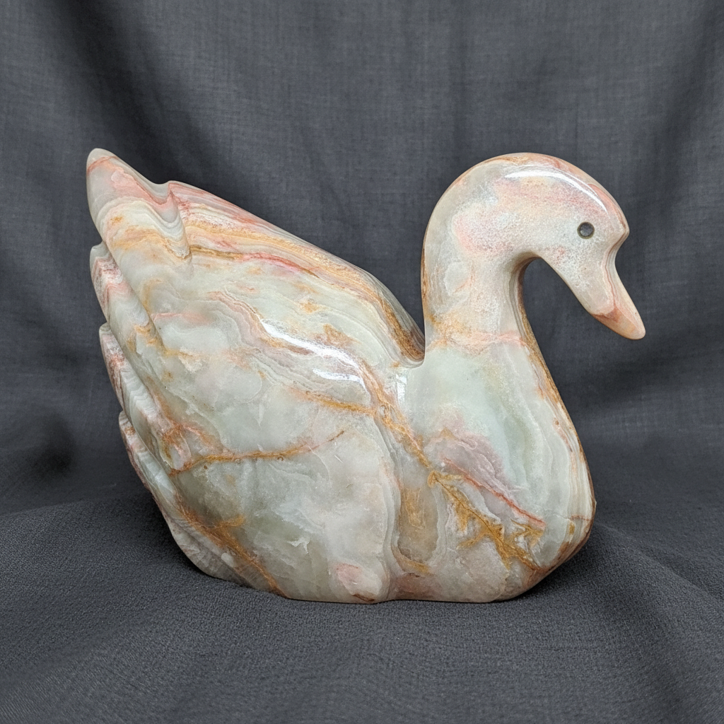 Cygne en Aragonite et Calcite 409g (PRGFL622-6)