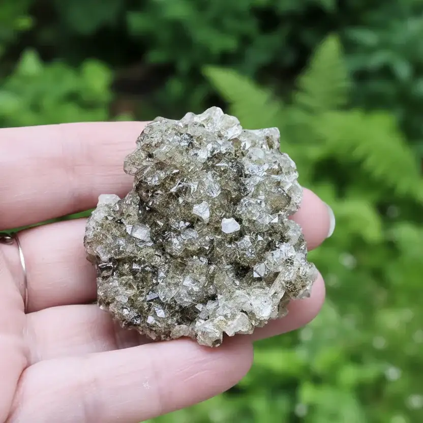 Datolite et petits cristaux de Calcite brute 33g (MB448)