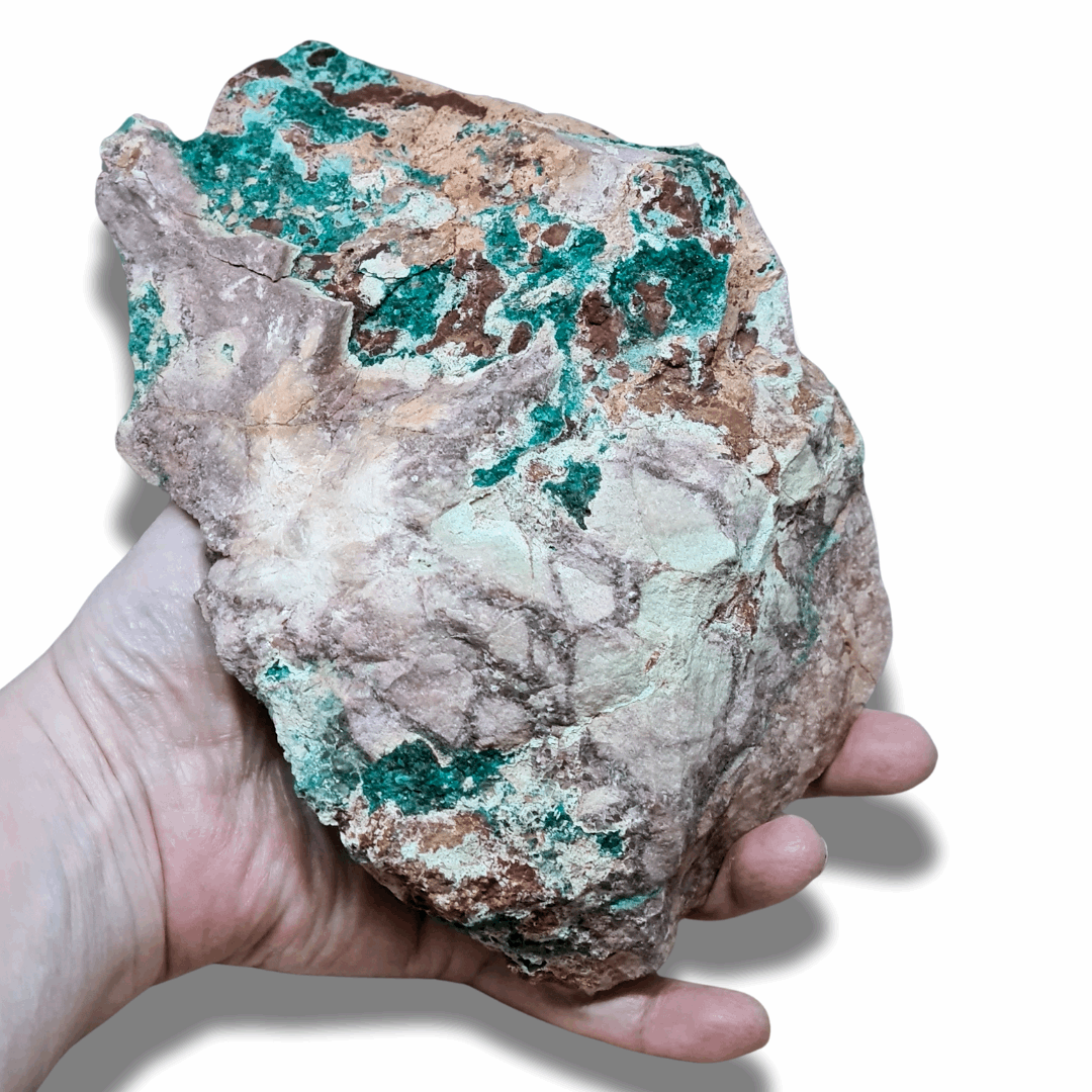 Dioptase brute avec Planchéite et Cérusite (MB432-2)