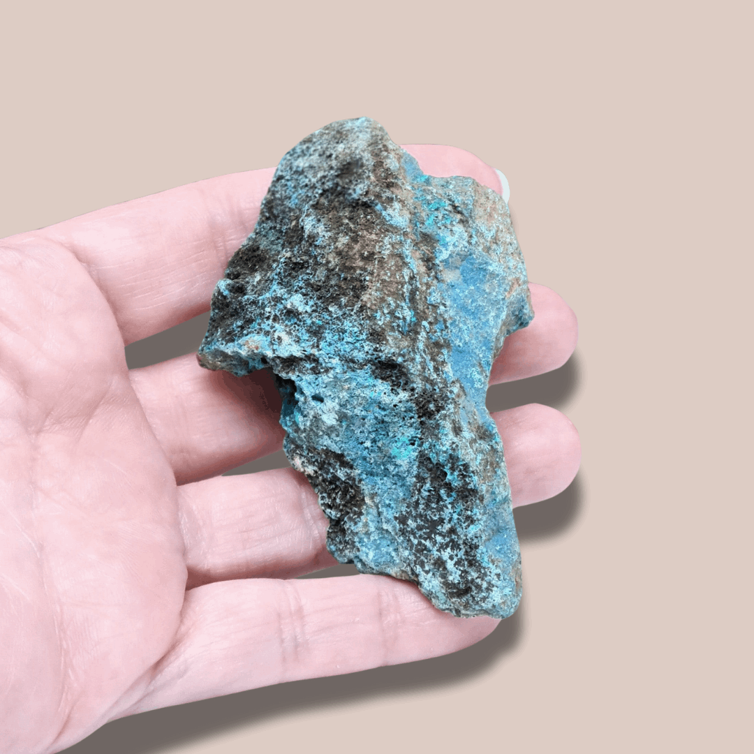 Dioptase, Shattuckite, Planchéite, Chrysocolle brute (MB410-1)