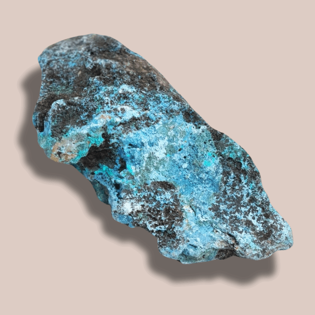Dioptase, Shattuckite, Planchéite, Chrysocolle brute (MB410-1)