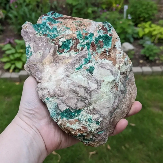 Dioptase brute avec Planchéite et Cérusite 1327g (MB432 - 2)