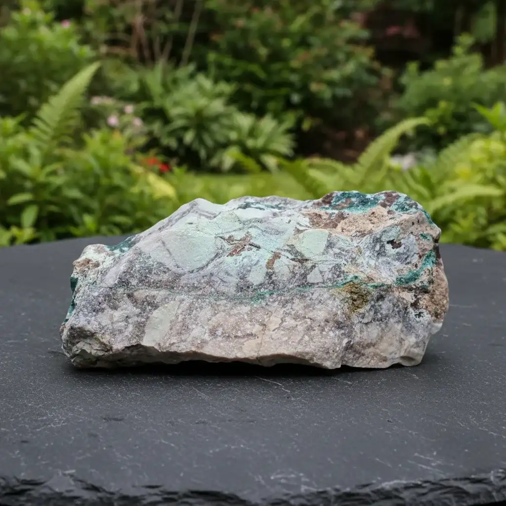 Dioptase brute avec Planchéite et Cérusite 1327g (MB432 - 2)