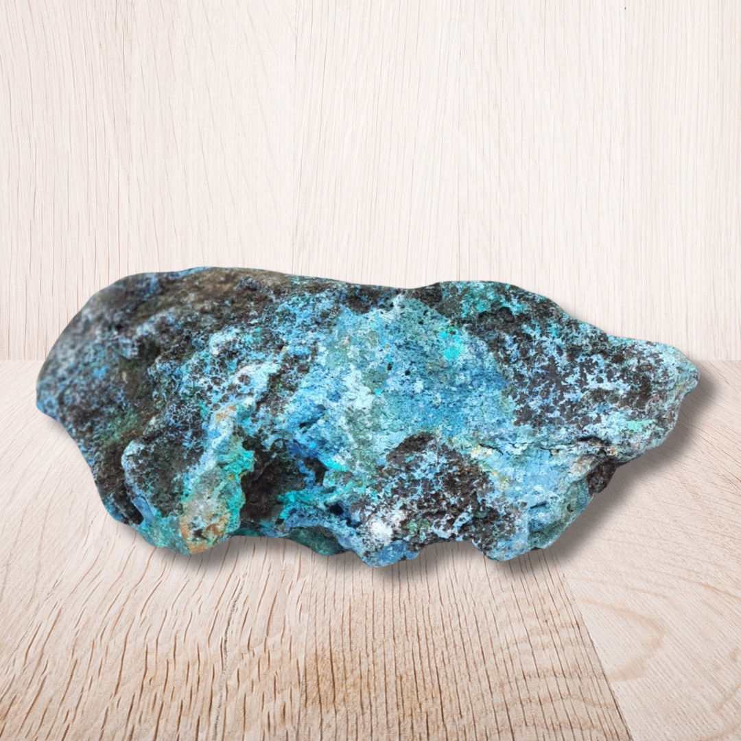 Dioptase, Shattuckite, Planchéite, Chrysocolle brute 85g (MB410-1)