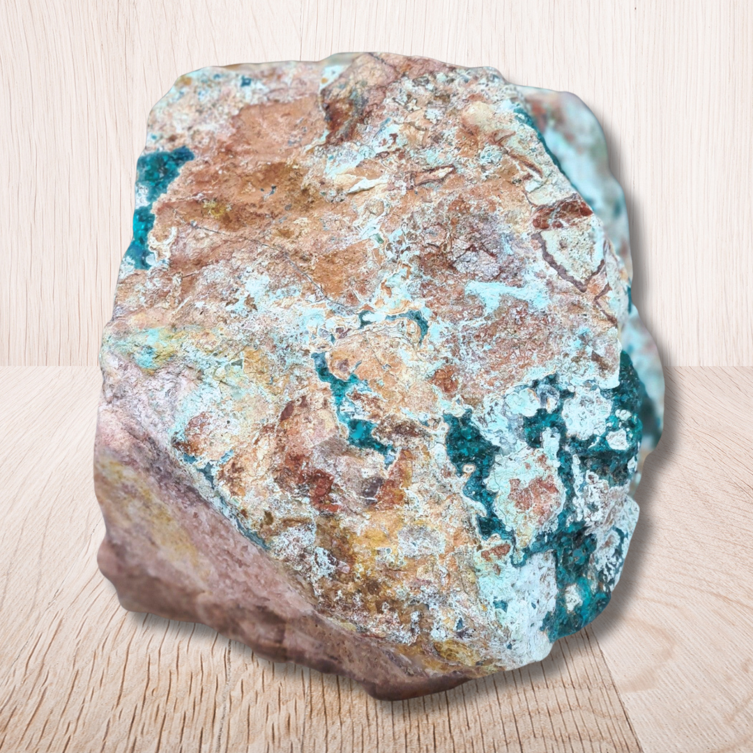 Dioptase brute avec Planchéite, Shattuckite, Cérusite 1157g (MB432-1) - ENAE Minéraux