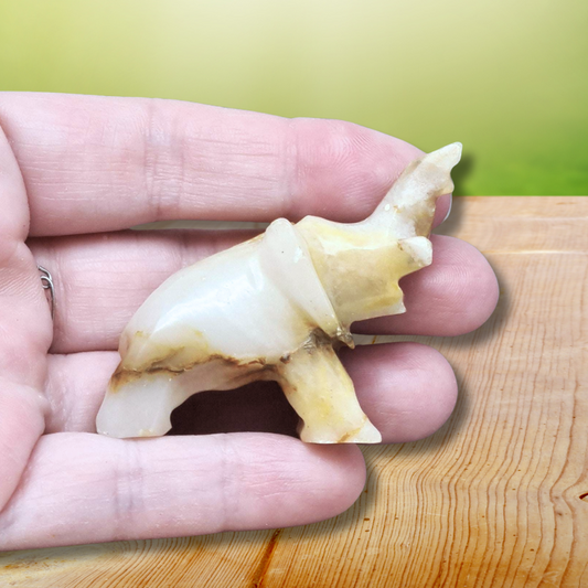 Eléphant en Calcite et Aragonite (PRGFL346-64) - ENAE Minéraux