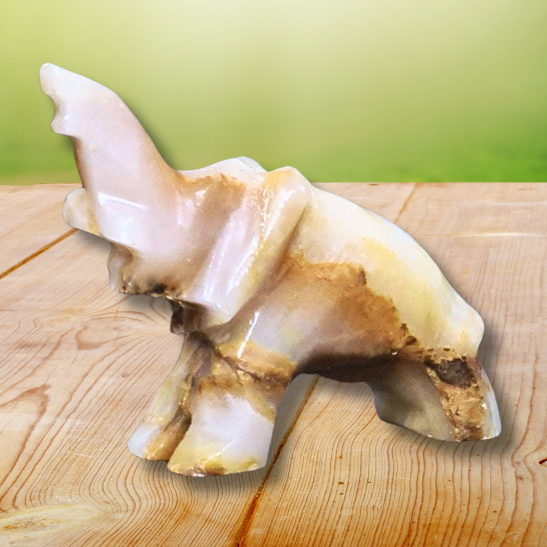 Eléphant en Calcite et Aragonite (PRGFL346-64) - ENAE Minéraux
