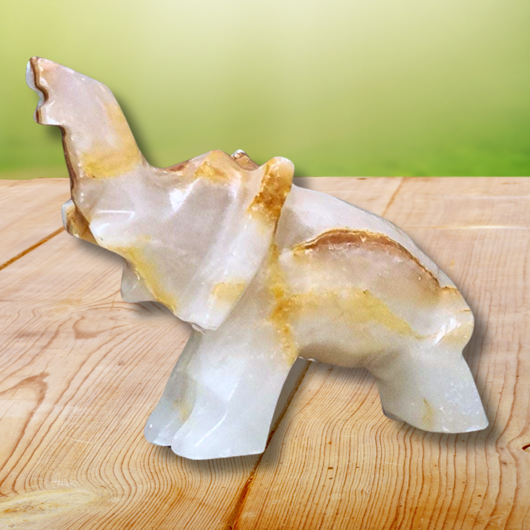 Eléphant en Calcite et Aragonite 42g (PRGFL346-63)