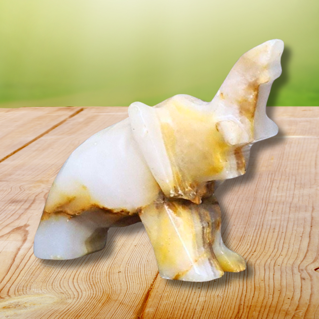 Eléphant en Calcite et Aragonite (PRGFL346-64) - ENAE Minéraux