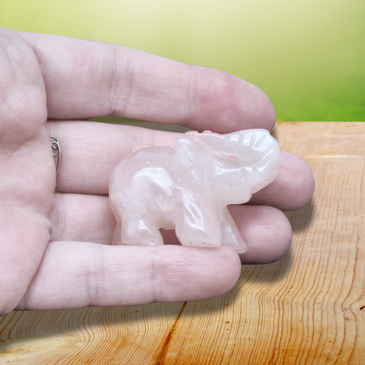 Eléphant en Quartz Rose 28g (PRGFL346-44) - ENAE Minéraux