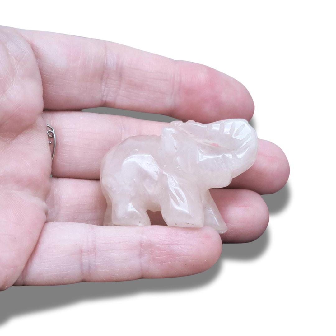 Eléphant en Quartz Rose (PRGFL346-44) - ENAE Minéraux