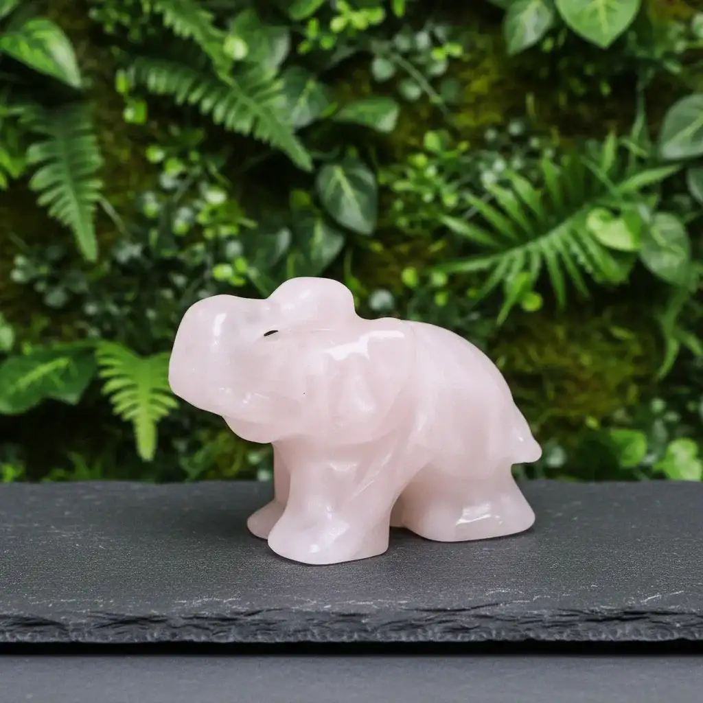 Eléphant en Quartz Rose 25g (PRGFL346 - 43)