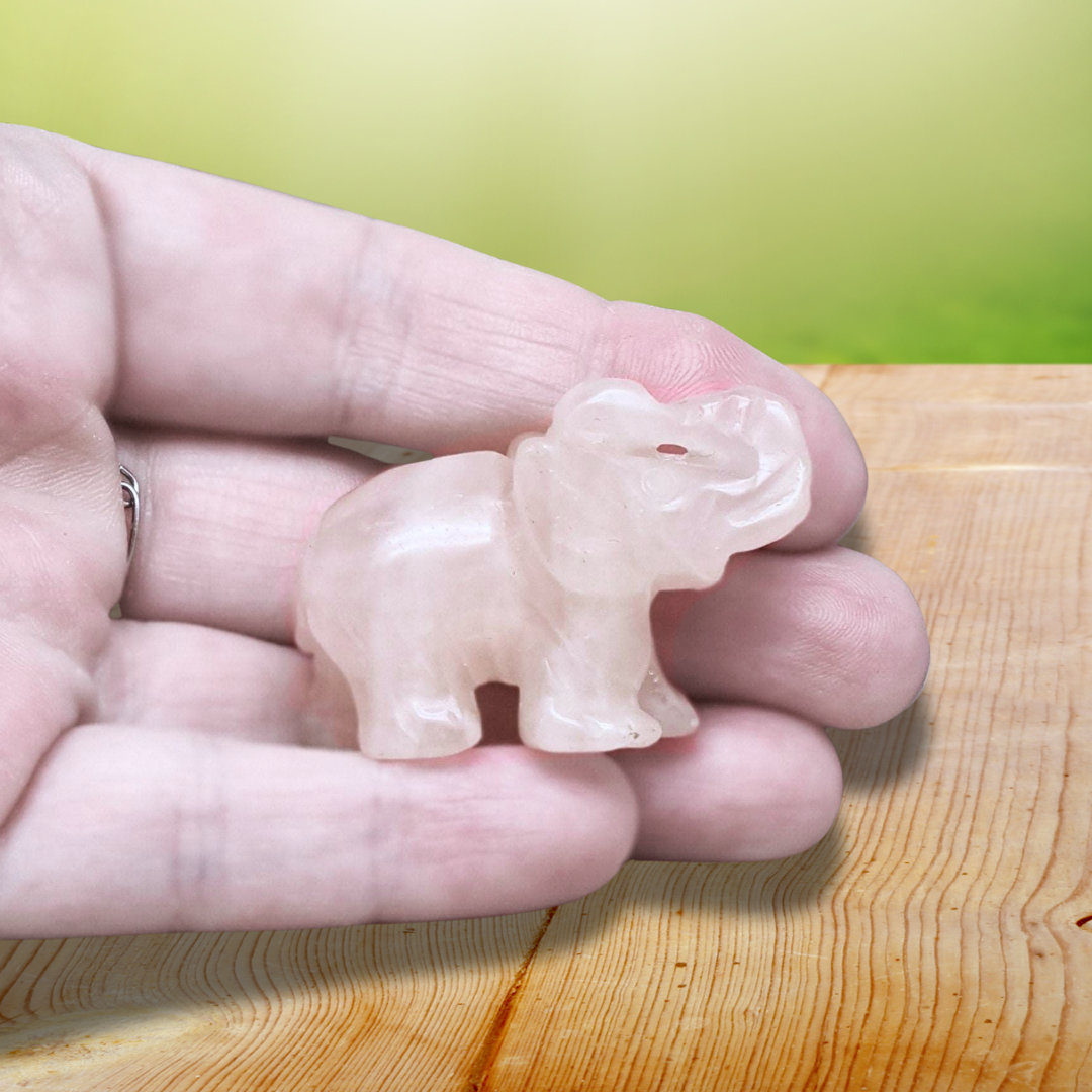 Eléphant en Quartz Rose 25g (PRGFL346-43) - ENAE Minéraux