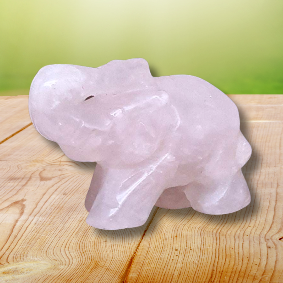 Eléphant en Quartz Rose 28g (PRGFL346-44) - ENAE Minéraux