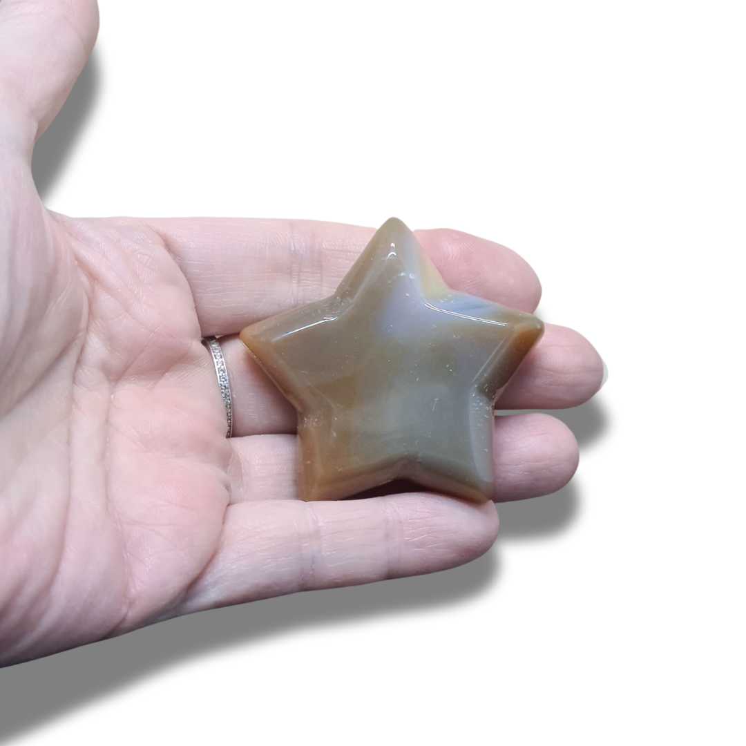 Etoile en Agate avec cristallisation (PRGFL304-13)