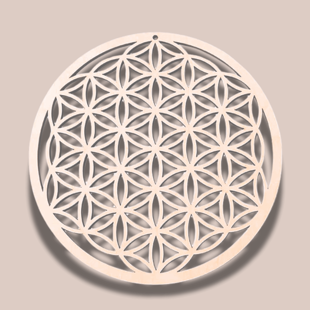 Fleur de vie 3D en bois 14 cm