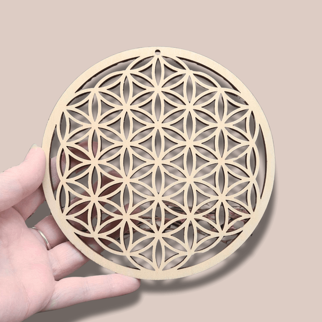 Fleur de vie 3D en bois 14 cm