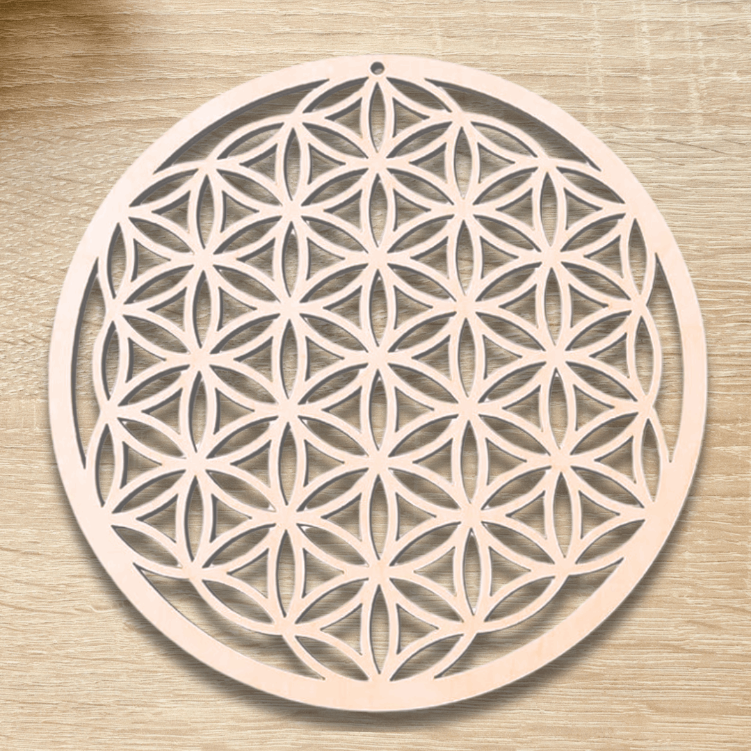 Fleur de vie 3D en bois 14 cm