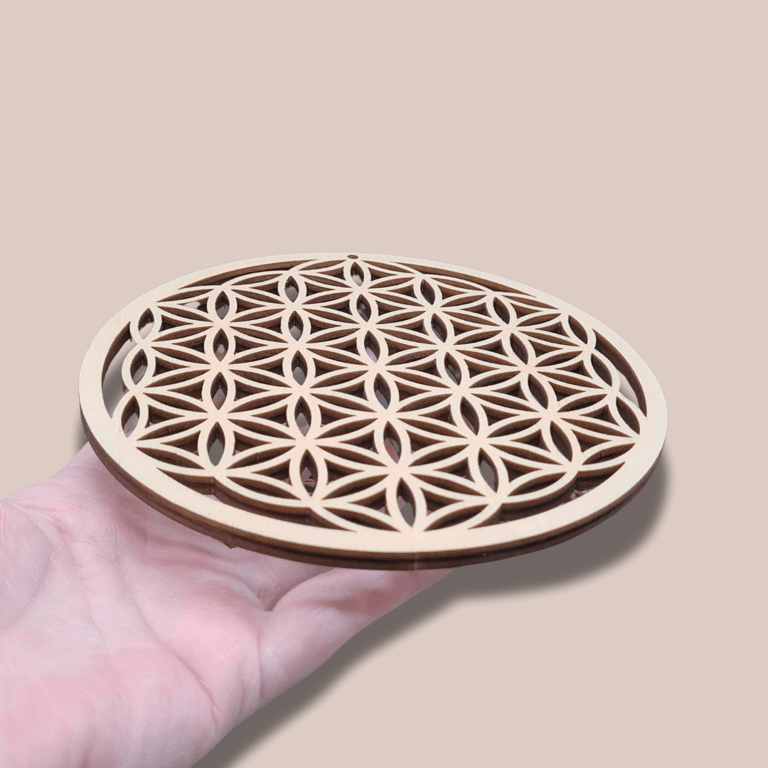 Fleur de vie 3D en bois 14 cm