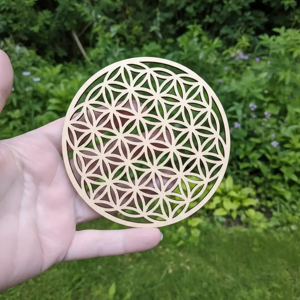 Fleur de vie 3D en bois 10 cm