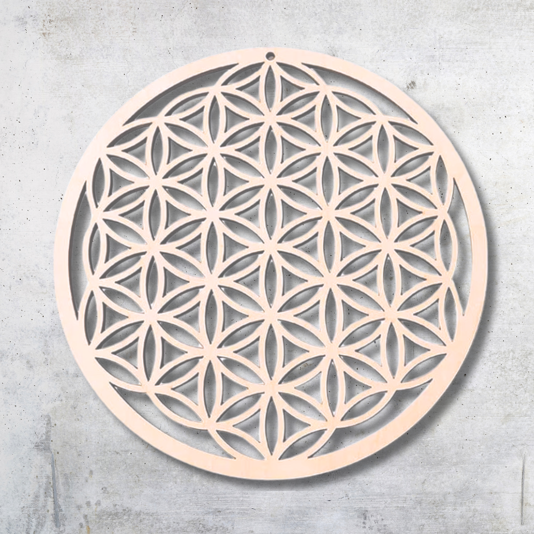 Fleur de vie 3D en bois 14 cm