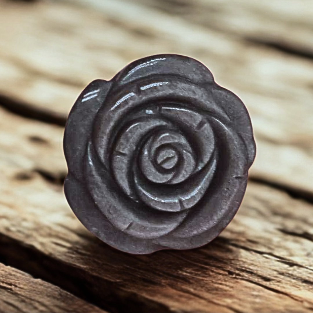 Fleur sculptée en Obsidienne argentée 17g (PRGFL697)