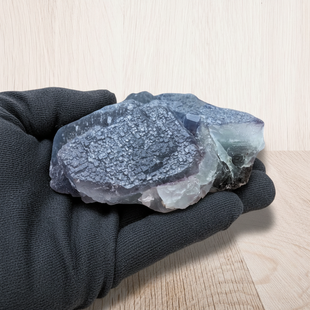 Fluorite bleu-verte brute 207g (MB402)