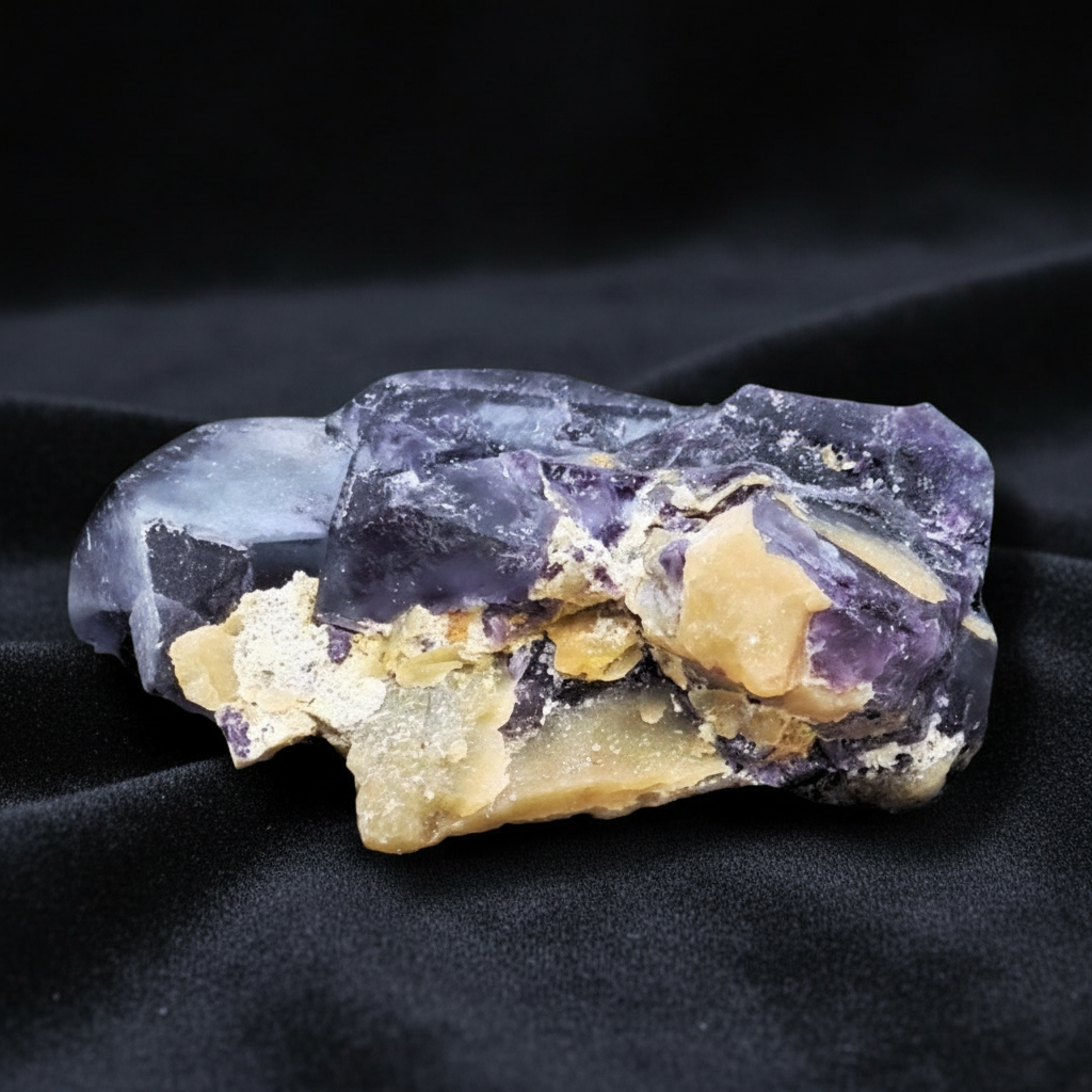 Fluorite violette foncée brute 157g (MB403)