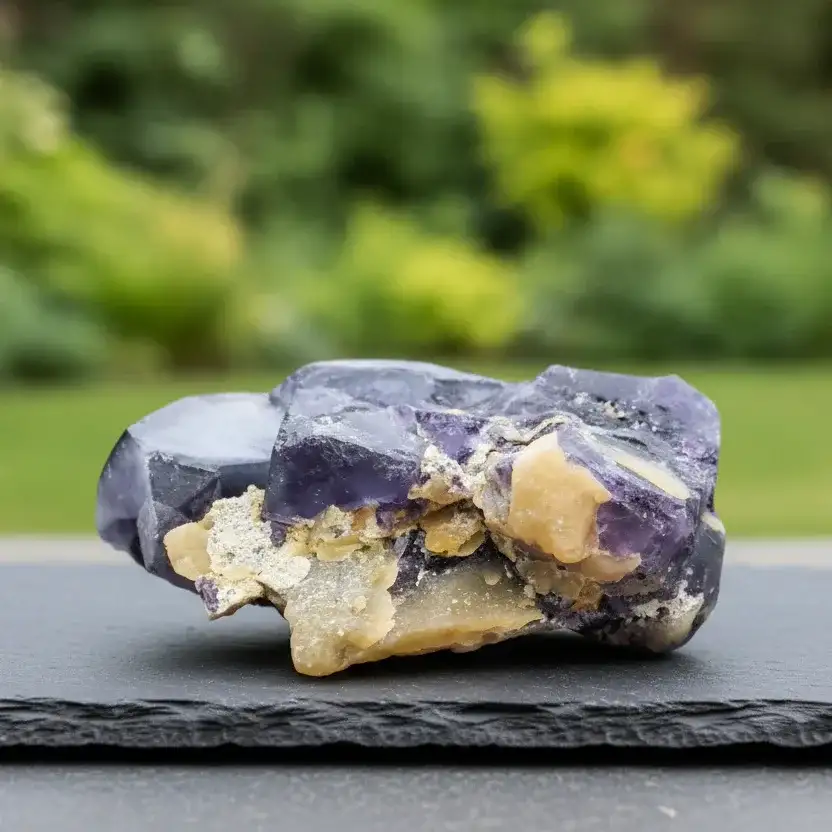 Fluorite violette foncée brute 157g (MB403)