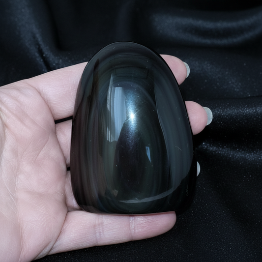 Forme libre à poser en Obsidienne Œil Céleste 160g (PRGFL579)