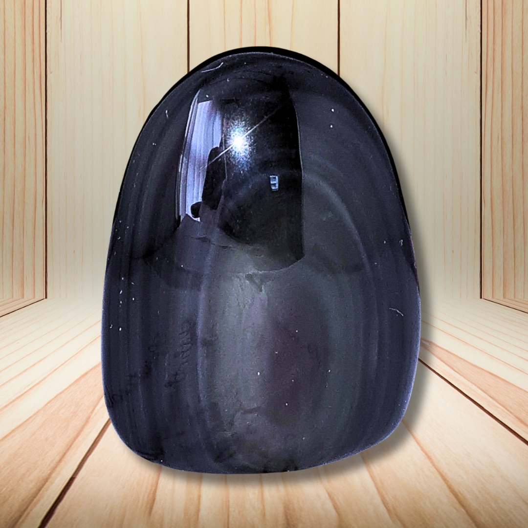 Forme libre à poser en Obsidienne Œil Céleste 160g (PRGFL579) - ENAE Minéraux