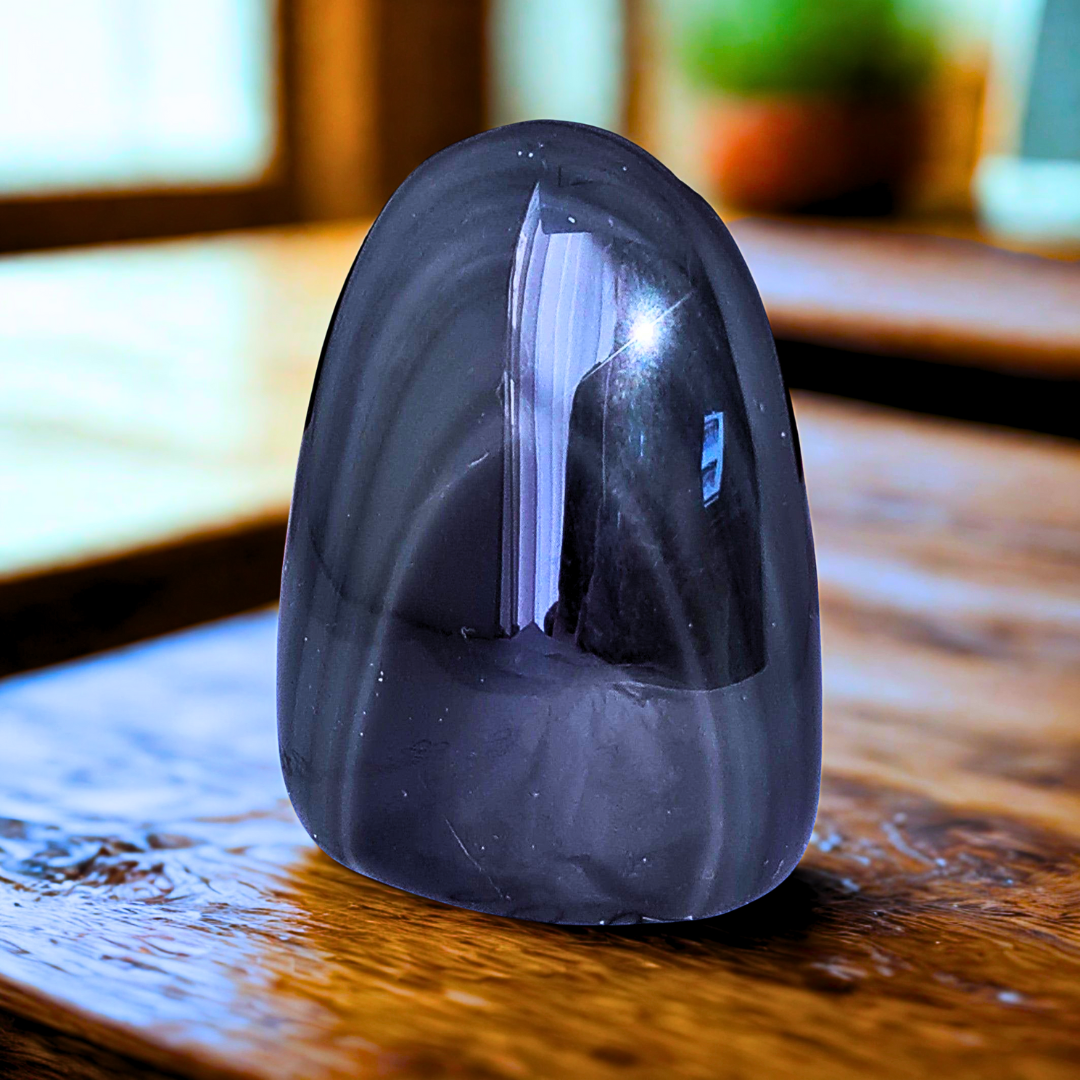 Forme libre à poser en Obsidienne Œil Céleste 160g (PRGFL579)