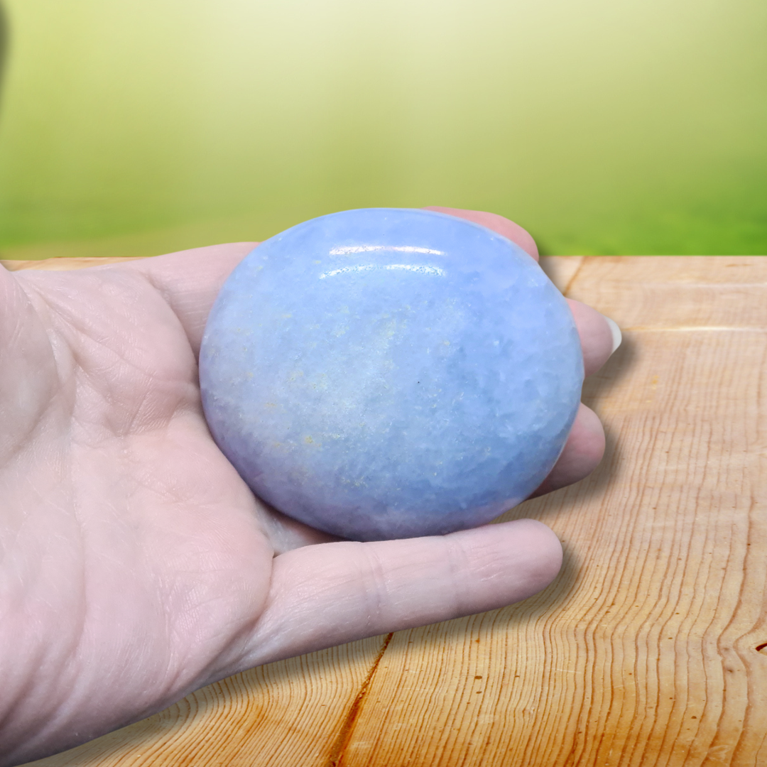 Galet en Calcite bleue (PRGFL529-6) - ENAE Minéraux