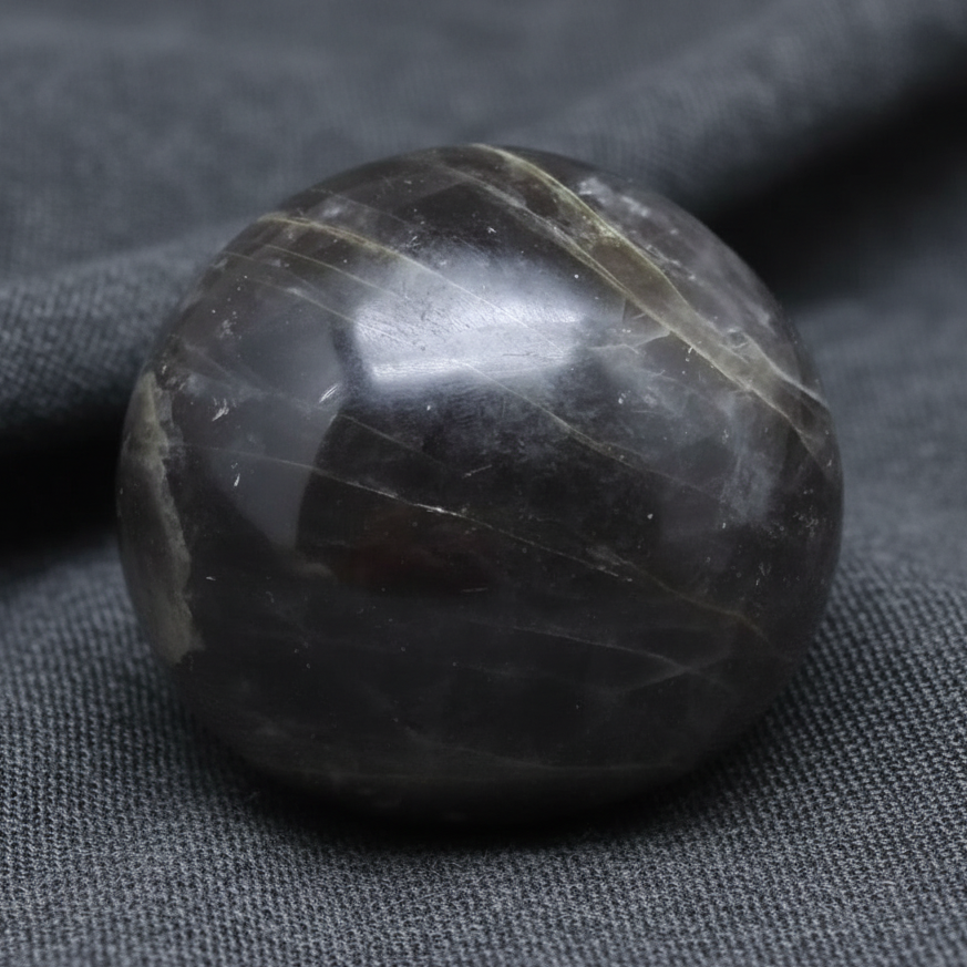 Galet en Pierre de Lune noire 114g (PRGFL608-6)