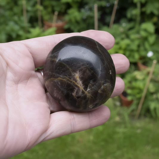 Galet en Pierre de Lune noire 114g (PRGFL608-6)