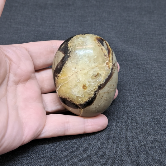 Galet en Septaria et Calcite jaune 155g (PRGFL717)