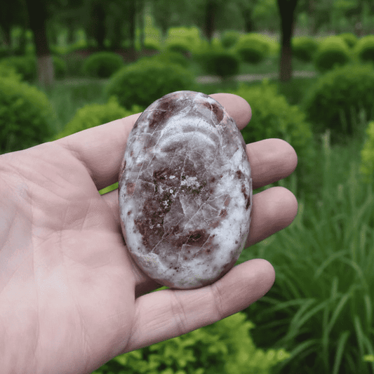 Galet en Quartz et Rubellite (Tourmaline rose) 126g (PRGFL526 - 1)