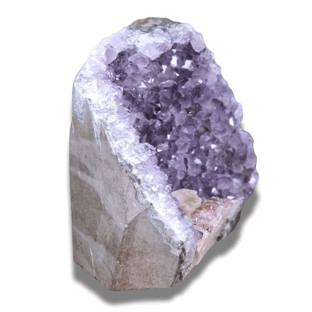 Géode d'Améthyste et Calcite brute 1761g (MB330-16) - ENAE Minéraux