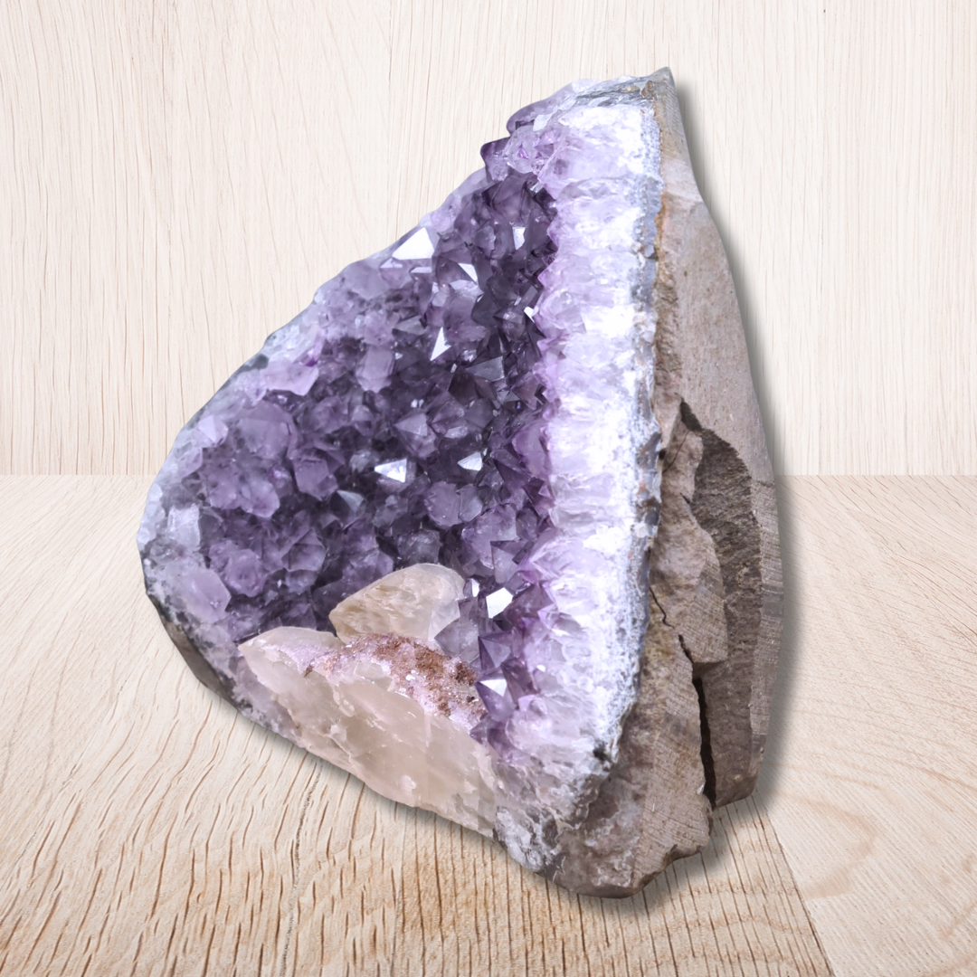 Géode d'Améthyste et Calcite brute 1761g (MB330-16)
