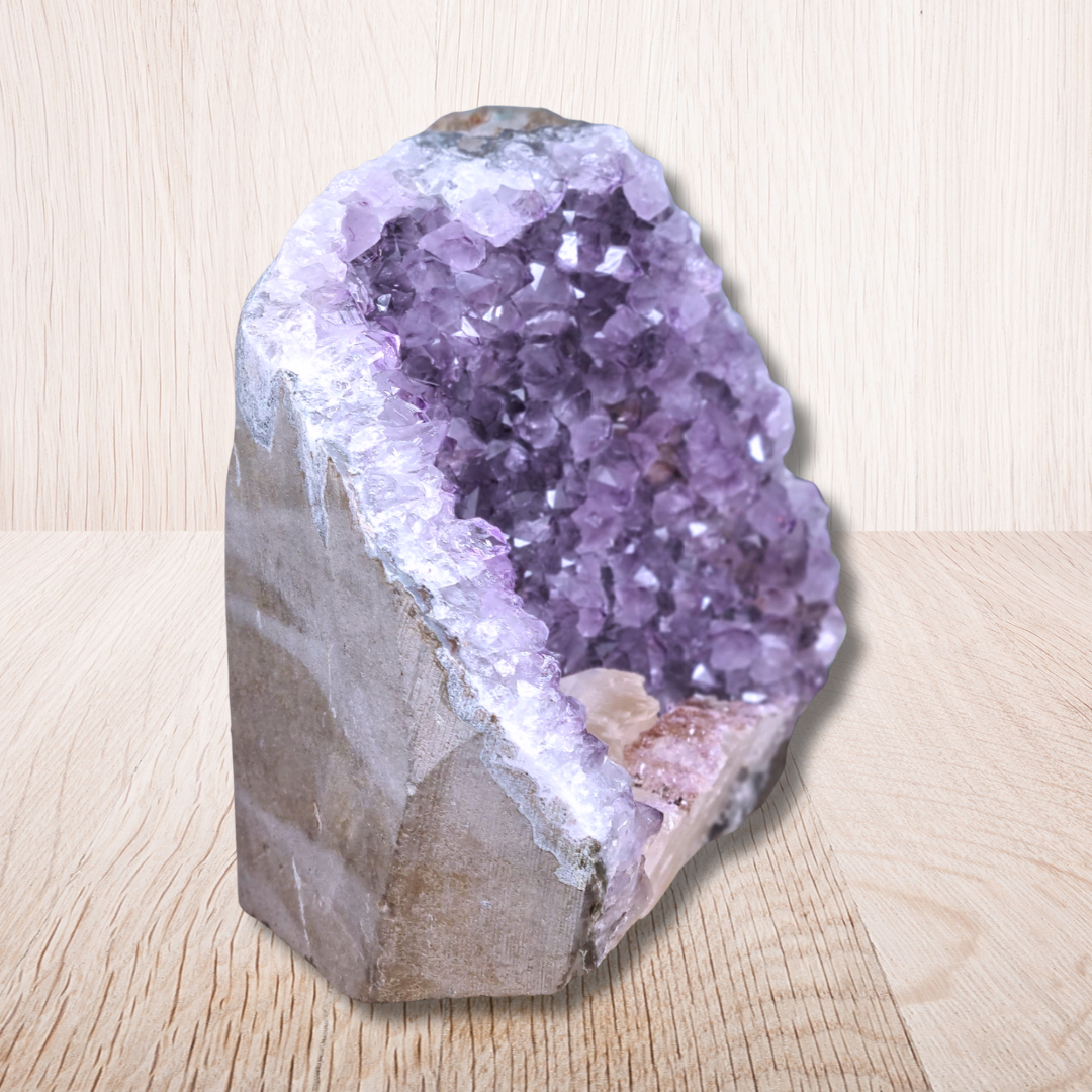 Géode d'Améthyste et Calcite brute 1761g (MB330-16)