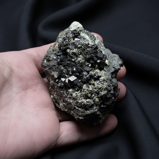 Cristaux de Grenat Mélanite bruts 310g (MB214-2)