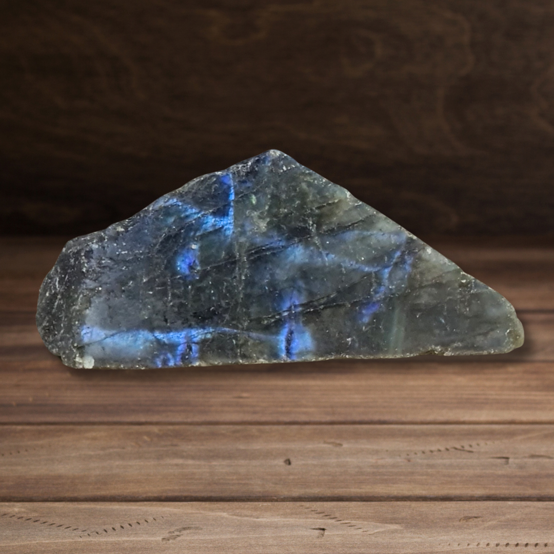 Labradorite 1 face polie et 1 face brute 30g (PRGFL575-11) - ENAE Minéraux